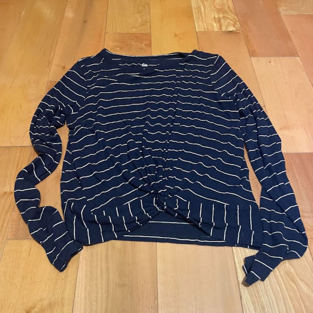 Blue Striped Long-Sleeved T-shirt, Size S
